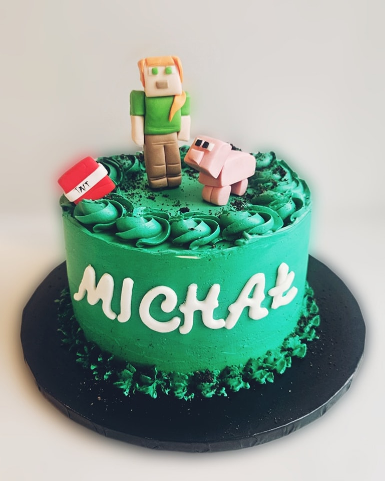 Wypieki z pomysłem tort minecraft