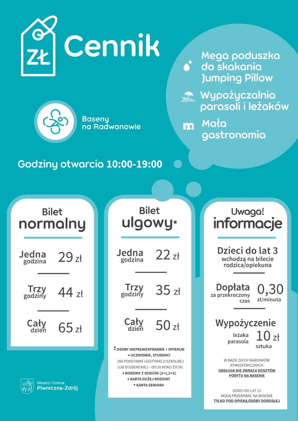 Baseny Radwanów cennik 27.06 do 31.08.2026